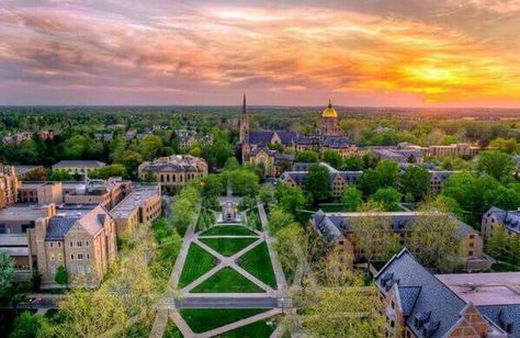 Beautiful landscape view of Notre Dame Notre Dame Campus, Turkey Run State Park, Ohio State Parks, Golden Dome, University Of Notre Dame, Indiana Dunes, Church Pictures, Dream School, Notre Dame University