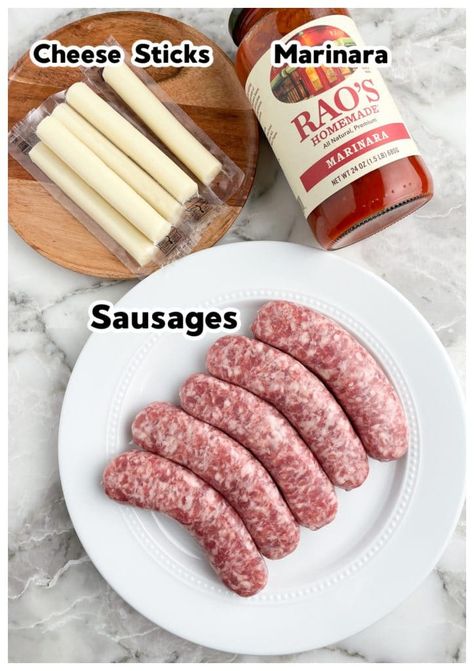 Sausage With Cheese Stick, Italian Sausage With Cheese Sticks, Cheese Stuffed Sausage Links, Sausage Mozzarella Bake, Dinners With Italian Sausage Links, Italian Sausage Brats Recipes, Stuffed Italian Sausage Recipes, Pork Sausage Links Recipes Dinner, Stuffed Sausage Recipes