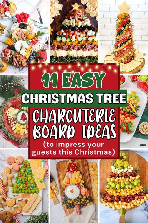 11 Festive Christmas Tree Charcuterie Boards to Wow Your Guests - Makyla Creates Xmas Tree Charcuterie Board Ideas, Christmas Tree Charcuterie Styrofoam, Easy Christmas Cheese Board, Easy Christmas Tree Charcuterie Board, Meat Cheese And Cracker Tray Ideas Christmas, Christmas Cheese And Sausage Tray, Christmas Tree Board Ideas, Vegetable Christmas Tree Platter, Christmas Charcuterie Board Ideas Kids