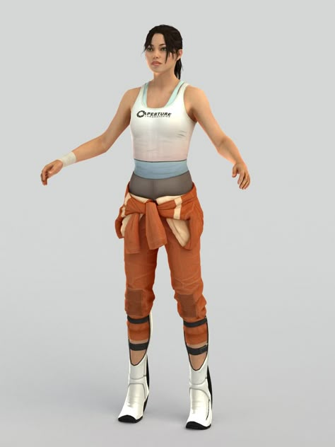 Chell (Portal and Portal 2) Chell Portal, Portal Cosplay, Portal Memes, Portal Art, Valve Games, Aperture Science, Portal Game, Portal 2, Cosplay Diy