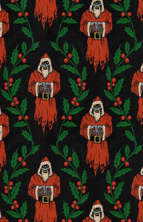 Christmas Horror Art, Christmas Lockscreen, Scary Christmas, Christmas Horror, Creepy Christmas, Christmas Phone Wallpaper, Season's Greetings, Flower Phone Wallpaper