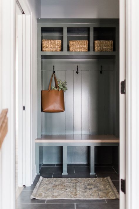 Small Mudroom Ideas, Mudroom Bench With Storage, Mudroom Remodel, Mudroom Bench Ideas, Mudroom Closet, Front Closet, Entry Closet, Mud Room Entry, Bench Mudroom