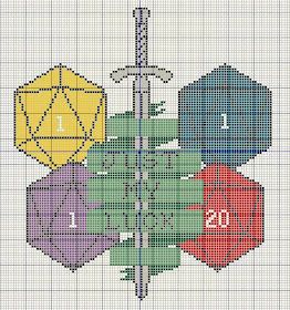 Dungeons And Dragons Crochet Patterns, Dungeons And Dragons Perler Beads, Geeky Cross Stitch Patterns, Geeky Cross Stitch, Crochet Graphs, Just My Luck, Book Marker, Dragon Cross Stitch, Tapestry Crochet Patterns