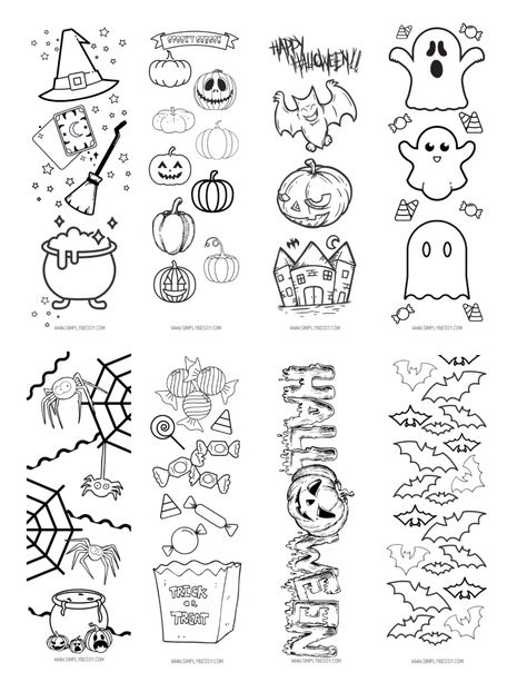 Halloween Bookmarks Free Printable, Halloween Bookmarks To Color, Printable Halloween Bookmarks, Library Friends, Coloring Bookmarks Free, Literary Activities, Pumpkin Vibes, Bookmarks To Color, Coloring Halloween