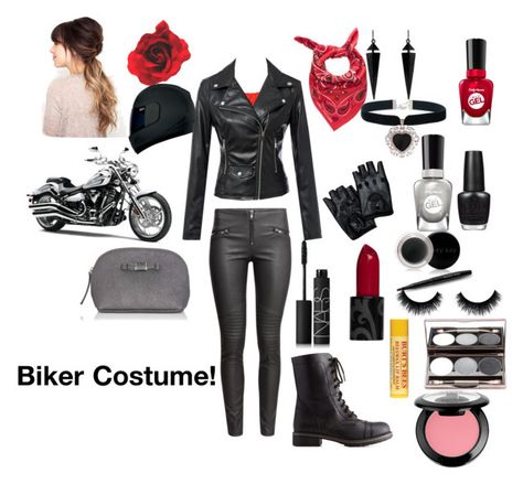 "#Biker Costume! #Halloween" by joyfulsoul20 ❤ liked on Polyvore featuring H&M, Charlotte Russe, Marc by Marc Jacobs, Oasis, Rock 'N Rose, NARS Cosmetics, Mary Kay, Nude by Nature, NYX and OPI Biker Theme Outfit, Biker Costume Women, Biker Halloween Costume Women, Biker Girl Costume, Biker Halloween Costume, Gang Costumes, Biker Halloween, Biker Costume, Purim Costumes