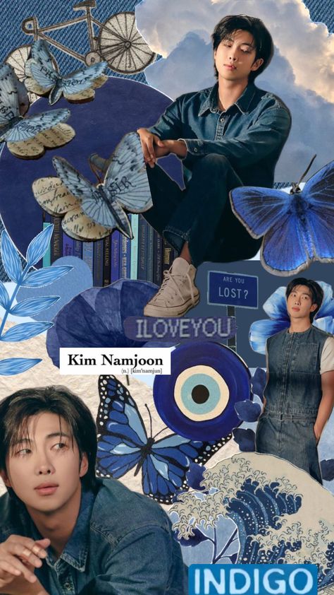 Rm Collage Aesthetic, Rm Pictures Cute, Cute Iphone Wallpaper Tumblr, Indigo Wallpaper, Meaningful Drawings, Hair Inspiration Short, Nature Music, K Wallpaper, Rap Lines