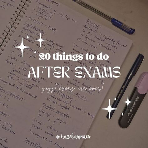 🦋Hazel🦋 on Instagram: “🦋 Things to do after exams! 🦋 . Hi ! This is @_hazel.aspires_ n I'm gonna share my study tips , day-to-day experiences, motivational tips…” After Exam Things To Do, After Exam Things, What To Do After Exams, What To Do After Exams Are Over, Things To Do After Exams, The Glow Up Project, After Exam, Glow Up Project, Study Effectively