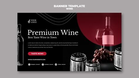 Company Banner, Wine Tasting Events, Premium Wine, Business Banner, Event Banner, Banner Template Design, Wine Festival, Power Point, Banner Ads