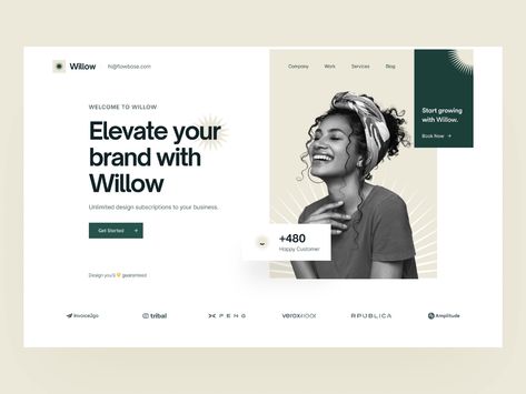 Landing Hero: Willow Agency Template by Erşad Başbağ for Flowbase on Dribbble Website Hero Page Design, Content Strategist, Creative Market Design, Premium Website, Design Sites, Agency Website Design, Web Design Tools, Directory Design, Portfolio Website Design