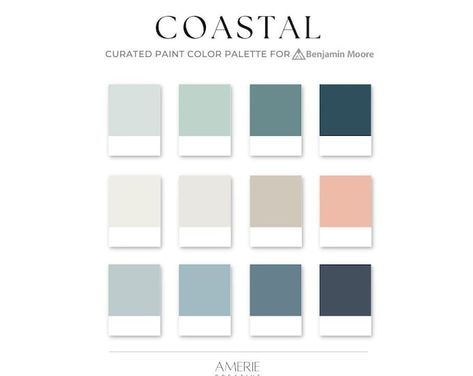 Timeless Teal Blue Green Color Palette Benjamin Moore Paint Coastal Classic Modern House Colour Scheme Teal Blue Green Accent AMERIE 2024 - Etsy UK Sea Star Benjamin Moore, Harbor Haze, Modern Coastal House, Color Palette Classic, Coastal Paint Palette, Beach House Paint Colors, Green Benjamin Moore, Paint Sheen Guide, Modern House Colors