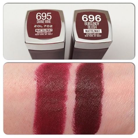 Color Sensational Creamy Mattes Lipstick - Lip Makeup - Maybelline Maybelline Creamy Matte Lipstick, Burgundy Lipstick, Maybelline Lipstick, Lipstick Kit, Lip Gloss Colors, Matte Lipsticks, Lipstick Swatches, Lipstick Makeup, Makati