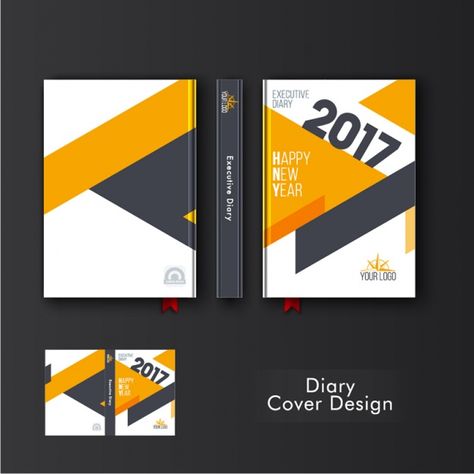 Template of diary cover with orange geometric shapes Premium Vector Diary Cover Template, Diary Design Cover, Dairy Pages Design, Diary Cover Design, Garage Canopies, Orange Vector, Diary Cover, Pages Design, Diary Design