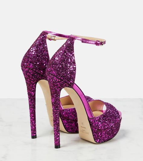 Pump Heels, Glamorous Style, Sparkles Glitter, Ankle Straps, Platform Pumps, Platform Sandals, Pumps Heels, Jimmy Choo, Open Toe