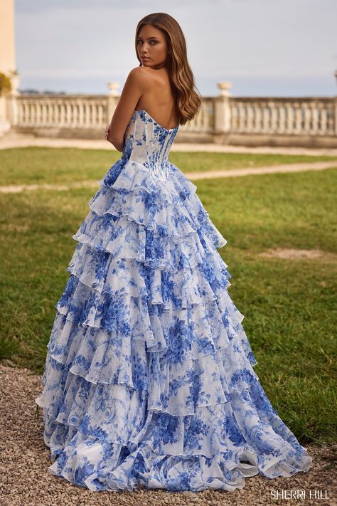 Buy dress style № 57250 designed by SherriHill Ruffle Ball Gown, Strapless Ball Gown, Sherri Hill Dress, Ball Gown Prom Dress, Dress Shops, Country Theme Wedding, Sherri Hill Prom, Ball Gown Dress, Gown Skirt