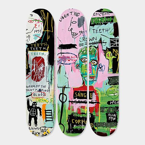 Graffiti King, Italian Wall Art, Skateboard Deck Art, Skateboard Art Design, Skateboard Wall Art, Skate Art, Skateboard Design, Skate Decks, Jean Michel Basquiat