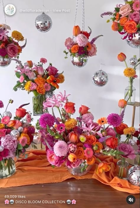 Orange And Pink Wedding, 21st Bday Ideas, Backyard Reception, Disco Theme, Sunset Wedding, Garden Party Wedding, 30th Birthday Parties, Orange And Pink, Wedding Mood Board