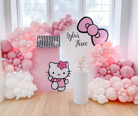 Ballon Decorations Hello Kitty, Hello Kitty Balloon Decor, Hello Kitty Pool Party Decorations, Hello Kitty Party Ideas Decoration, Hello Kitty Balloon Garland, Hello Kitty Decorations Birthday, Hello Kitty Party Decorations, Hello Kitty Backdrop, Hello Kitty Birthday Party Decorations