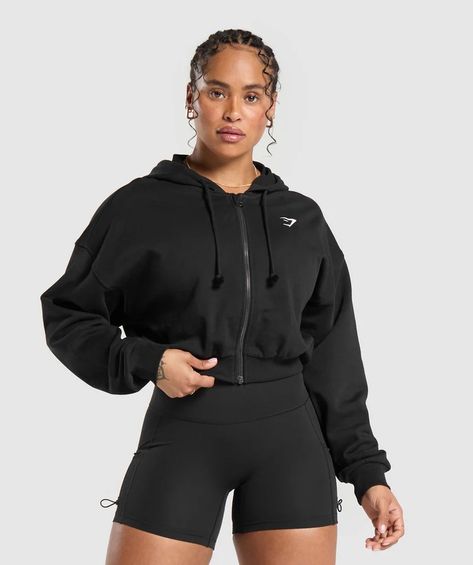 Women's Workout Hoodies & Jackets | Gymshark Workout Cover, Workout Hoodies, Big Numbers, Gym Jacket, Herringbone Coat, Pump Cover, Winter Shorts, Black Herringbone, Women's Workout