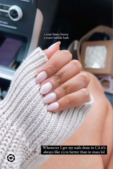 Neutral Pink Nails, Almond Nails Pink, Opi Nail Polish Colors, Opi Nail Colors, Milky Pink, Orange Nail, Bunny Nails, Neutral Pink, Funny Bunny