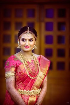 wedding-saree-south-indian Bridal Makeup South Indian, Mango Haram, South Indian Wedding Saree, South Indian Bridal Jewellery, Wedding Saree Blouse, Saree Jewellery, Wedding Saree Blouse Designs, Indian Wedding Hairstyles, Beauty Parlour