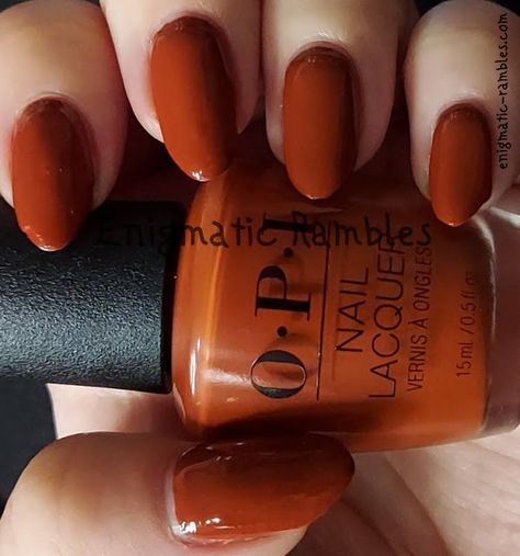 Opi Terracotta, Rust Nails, Sun Nails, Opi Nail Colors, Nail Polish Swatches, Nail Art Stamping, Fall Gel Nails, Simple Gel Nails, Orange Nails