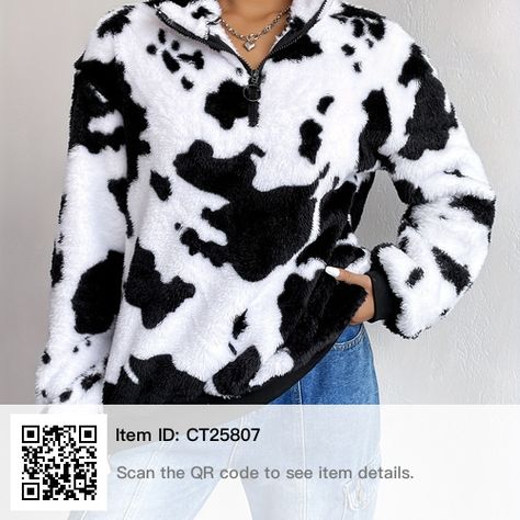 Dead Bride Costume, Turtle Neck Sweatshirt, Cow Hoodie, Fuzzy Hoodie, Zipper Placket, Bride Costume, Cowgirl Cowboy, Cow Pattern, Cosplay Outfits