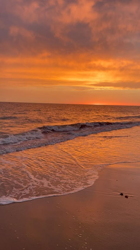 sunset at the beach ——————————————————————— #sunset #summer #beach #whales #sand #playa #olas #atardecer #video #verano #inspo #aesthetic The Beach Sunset, Sea Video, Sunset Beach Pictures, Sunset At The Beach, Whatsapp Wallpaper Cute, Beach Video, Scenery Pictures, Sunset Sea, Sunset Summer