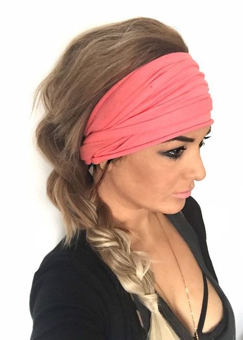 Biker Hairstyles, Motorcycle Hair, Biker Hair, Scrunch Headband, Motorcycle Hairstyles, Extra Wide Headband, Festival Headband, Jersey Headband, Hair 2018