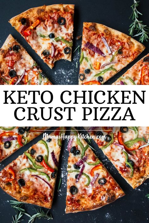 This pizza is not like your ordinary pizza, but it is low-carb and super simple to make. All you need is a few ingredients for the chicken crust and some of your favorite toppings. In a short amount of time, you got yourself a low-carb delicious dinner! Keto Chicken Pizza Crust Recipe, Chicken Keto Pizza Crust, Carnivore Chicken Pizza Crust, Keto Chicken Crust Pizza Recipe, Keto Chicken Crust Pizza, Chicken Crust Pizza Keto, Can Chicken Pizza Crust Keto, Canned Chicken Crust Pizza Keto, Chicken Pizza Crust