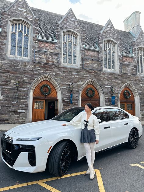 BMW i7 all-electric vehicle outside McCarter Theatre in Princeton, NJ Bmw Electric Car, Bmw I7, Bmw Electric, Princeton Nj, Rose Girl, Luxury Sedan, Holiday Postcards, Electric Vehicle, Electric Car