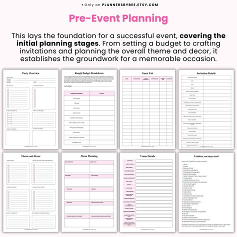 Party Event Planning Book Party Event planner Digital Wedding Bachelorette Birthday Graduation Party Family Party Checklist Organizer Budget Graduation Party Planning Checklist, Party Planner Checklist, Event Budget Template, Becoming An Event Planner, Budget Planner Free, Event Budget, Wedding Budget Planner, Planning Book, Party Planning Checklist