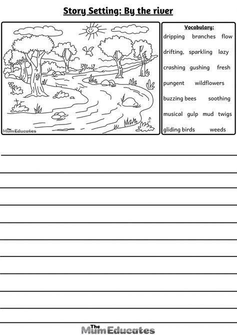 Free 15+ Story Settings Description Writing Frames - The Mum Educates Story Writing Worksheets, Descriptive Writing Activities, Description Writing, Written Expression, Creative Writing Worksheets, Story Settings, School Material, Teaching Language, Picture Composition