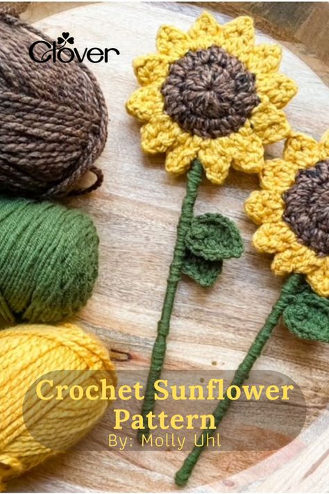 Summer’s winding out and what’s a better transition from summer to fall than a sunflower?!🌻Create your own crochet sunflower to brighten your home today 🏡☀️ #amourcrochet #diy #cloverusa #clovercrochet #cloveramourcrochet #crochetprojects #crochet Sunflower Crochet, Crochet Bookmark, Fall Crochet Patterns, Crochet Flowers Free Pattern, Yarn Flowers, Crochet Bouquet, Crochet Plant, Crochet Sunflower, Crochet Fall