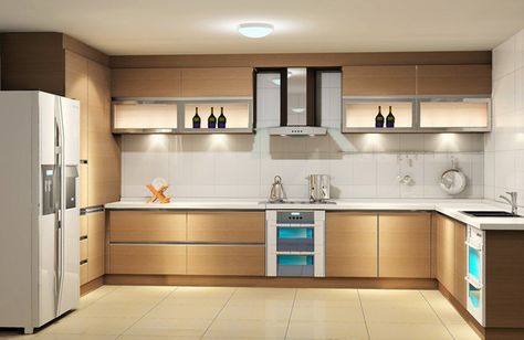 Light Coloured Contemporary Kitchen Cabinets Ipc182 - Modern Kitchen Design Ideas - Al Habib Panel Doors Simple Kitchen Cabinets, Modern Kitchen Colours, Kitchen Wardrobe Design, Modern Kitchen Furniture, Contemporary Kitchen Cabinets, Simple Kitchen Design, Kabinet Dapur, Modular Kitchen Designs, Modular Kitchen Design