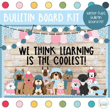 This bulletin board kit is a must have for your classroom! Perfectly suited for bulletin boards of all sizes, or even your door, your kiddos and parents will love seeing this happy decor!Why a digital bulletin board?Immediate deliveryNever wears out, just print again!Convenient and easy to useSo much cuter then standard in-store optionsIncluded with this purchase:3 Different Sayings in 3 Different Color Choices (Solid Black, Multicolor, & Black Outline)BannerBoard DecorAt-Home Print: PDF (8. Dog Bulletin Board, Bulletin Board Sayings, Holiday Classroom Decorations, Winter Classroom Decorations, Elementary Bulletin Boards, Bulletin Borders, January Bulletin Boards, Winter Bulletin, Winter Bulletin Boards