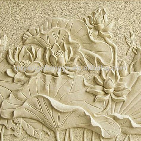 Source lotus flower stone relief for decoration on m.alibaba.com Lotus Sculpture, Drywall Art, Plaster Wall Art, Clay Wall Art, Flower Carving, Relief Sculpture, Plaster Art, Sculpture Painting, 3d Wall Art