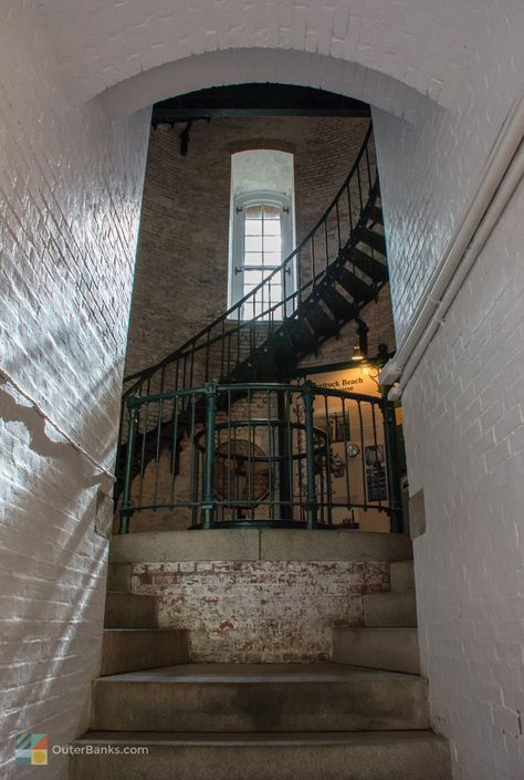 Currituck Beach Light interior Lighthouse Interior Home, Old Lighthouse Interior, Light House Interior, Lighthouse Interior, Lighthouse Living, Dark Nautical Aesthetic, Dark Nautical, Currituck Lighthouse, Lighthouse Home