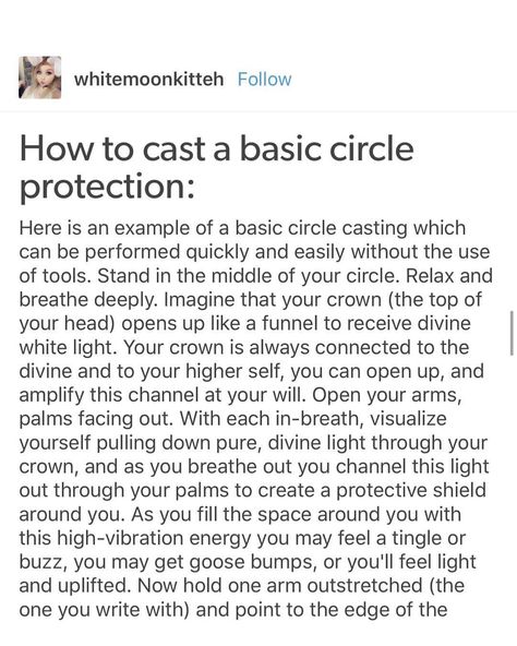 How to cast a basic circle protection . #inspiration #witch #witches #crystals #candles #crystalhealing #crystallovers #witchesofinstagram… Casting A Circle Witches, How To Cast A Circle, Witch's Circle, Witches Crystals, Wicca Lifestyle, Rain Spell, Cast A Circle, Casting A Circle, Circle Casting