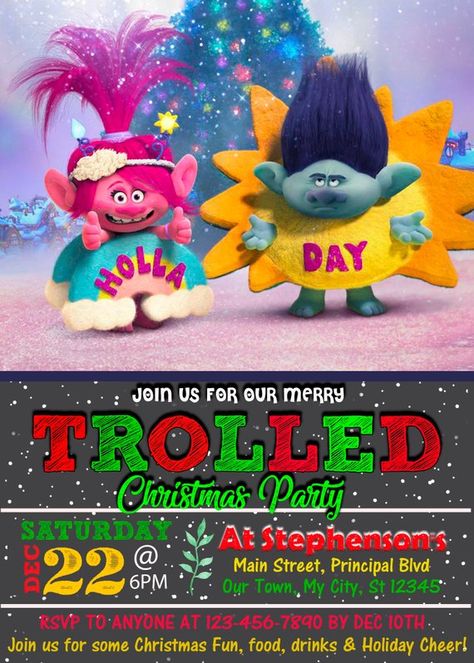 Trolls Christmas Invitation (Customizable) #Invitation #BirthdayInvitation #BirthdayParty #Customizable #Printable #Digital #PartyInvitation #Party #ChristmasInvitation #ChristmasParty #ChristmasBirthday #TrollsChristmas #Trolls #TrollsBirthdayInvitation #TrollsParty #TrollsInvitation #TrollsPrintable #TrollsInvite #TrollsCard #TrollsInvites #EtsyShop #EtsyCard #EtsyInvitations The Grinch Christmas Party, Trolls Christmas, Trolls Invitation, Christmas Party Invitations Printable, Grinch Christmas Party, The Grinch Christmas, Trolls Birthday Party, Troll Party, Christmas Invitation