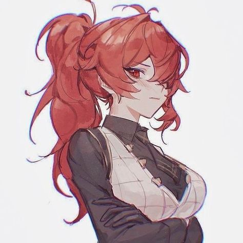 Tarsa Chervrils Anime Ponytail, Ponytail Drawing, Redhead Characters, Ponytail Girl, Anime Hair, Yu Gi Oh, Female Character Design, Anime Comics, Character Concept