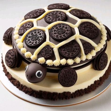 Turtle Cake, Kid Desserts, Birthday Kids, Oreo Cake, Sea Turtle, Oreo, Kids Birthday, Cake Decorating, Birthday Cake