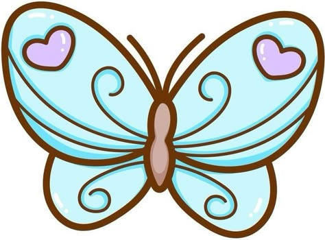 Butterfly Clip Art, Butterfly Drawing, Cute Doodles Drawings, Cute Clipart, Kawaii Doodles, Cute Butterfly, Cute Easy Drawings, Kawaii Stickers, Simple Doodles