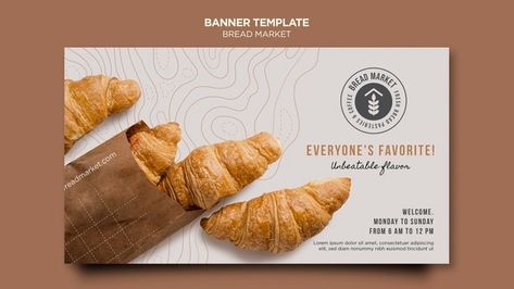 Market Banner, Business Bakery, Free Flyer Design, Cover Novel, House Front Door Design, Poster Food, How To Store Bread, Bread Shop, Store Banner