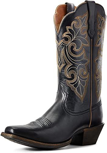 Ariat Womens Boots, Black Western Boots, Black Cowgirl Boots, Double Rose, Square Toe Cowboy Boots, Square Toe Western Boots, Womens Cowgirl Boots, Black Cowgirl, Boots Cowgirl