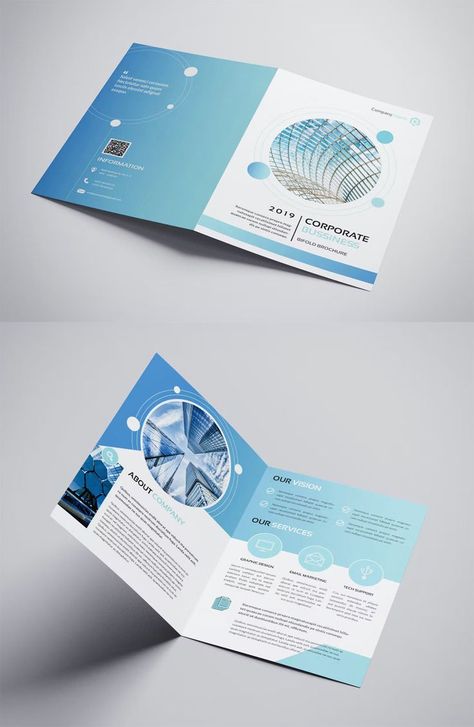 Company Technology Bifold Brochure Template INDD Brochure Design Creative, Brochure Design Layout, Dm Design, Pamphlet Design, Flyer Design Layout, Marketing Brochure, Leaflet Design, Company Brochure, Graphic Design Ads