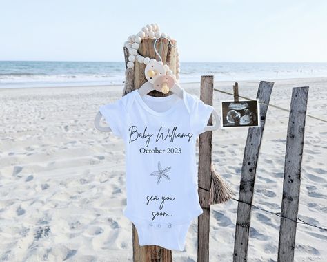 Pregnancy Announcement Beach, Beach Baby Announcement, Beach Pregnancy Announcement, Mom Pregnancy Announcement, Pregnancy Announcement Template, Gender Announcements, Grandparent Pregnancy Announcement, Announcement Pregnancy, Pregnancy Announcement Cards