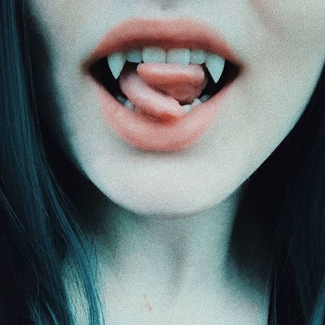 Rogue + Wolf — This is deliciously spooky 😍❤ Would you get a... Labret Vertical, Body Modification Piercings, Piercing Tongue, Strega Fashion, Female Vampire, Vampire Fangs, Vampire Teeth, Vampire Girls, By Any Means Necessary