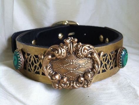 Purchase Dog-Ma Collars 3/3 Luxury Dog Collars, Martingale Dog Collar, Malachite Stone, Luxury Dog, Dog Collars, Dog Harness, Victorian Style, Semi Precious Stones, Victorian Fashion