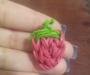 strawberry loom band charm Loom Band Charms, Hemp Bracelet Patterns, Loom Bands Designs, Diy Loom, Loom Bands Tutorial, Loom Board, Rainbow Loom Tutorials, Loom Band Bracelets, Rainbow Loom Bands