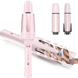 Automatic Curling Iron Hair Curler, Replaceable Auto Curling Wand with 2 Size Barrels (1.25 ", 1.5") & 3 Temps, Ceramic Rotating Curling Iron for Long Hair, Auto off Waver Hair Tool with Reminder-Pink Curling Iron For Long Hair, Dental Retainer, Automatic Curling Iron, Rotating Curling Iron, Automatic Hair Curler, Ceramic Hair Straightener, Hair Waver, Iron Hair, Curling Iron Hairstyles